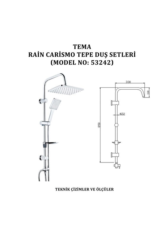 Rain Carismo Tepe Duş Setleri (MODEL NO: 53242)