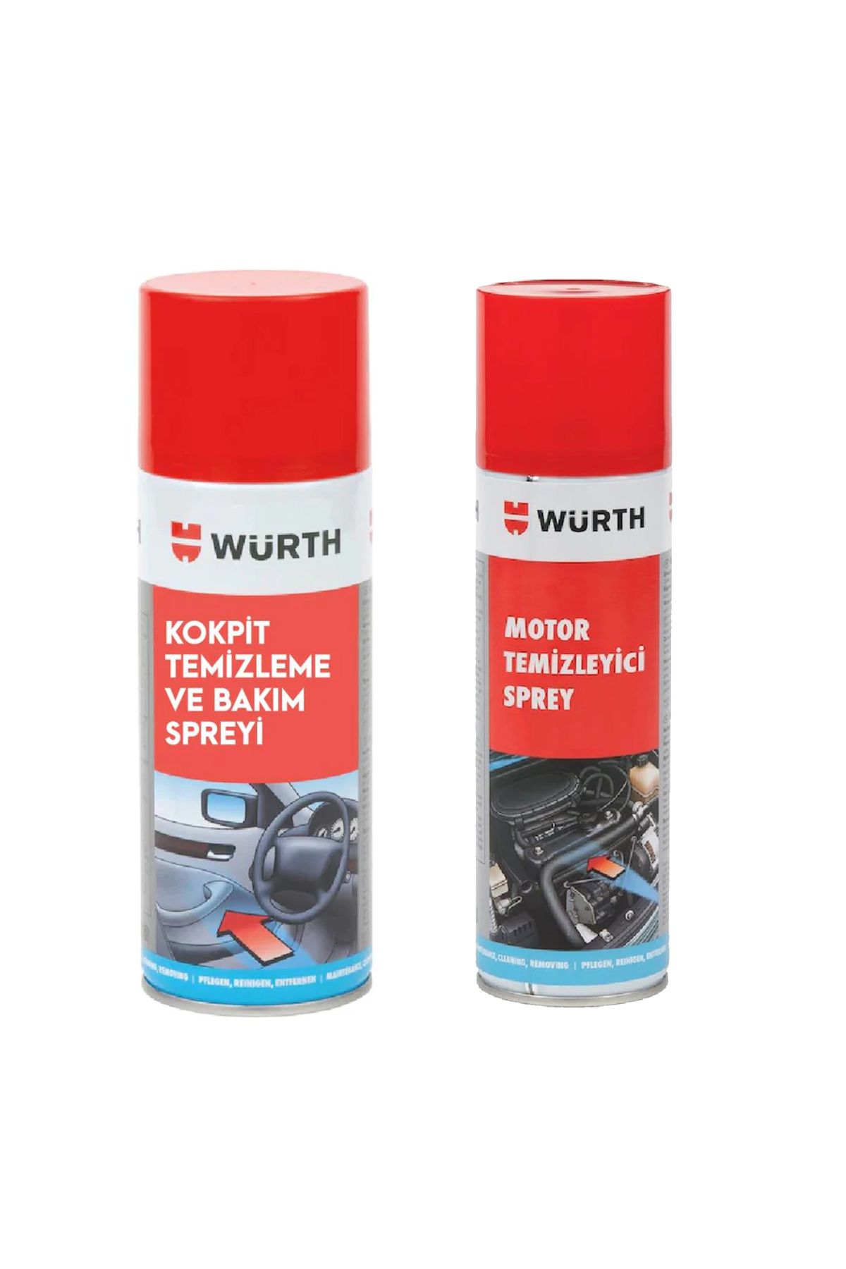 Motor Temizleyici + Araç Kokpit Temizleme ve Bakım Spreyi