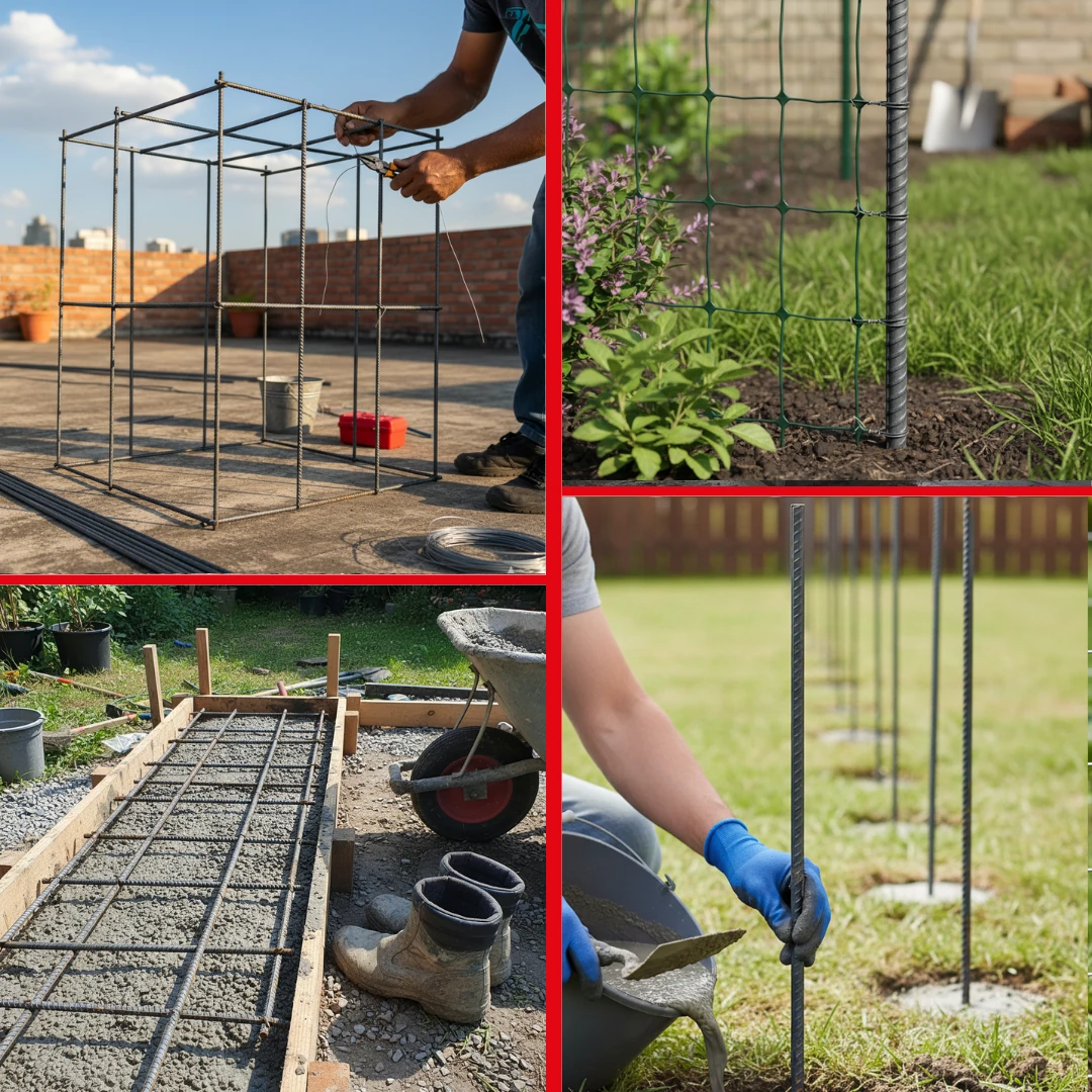 5 Adet x 2 Metre 8 mm Demir Çubuk (Demir Kazık) – Kaynaklanabilir Yuvarlak Demir, Kafes ve Bahçe