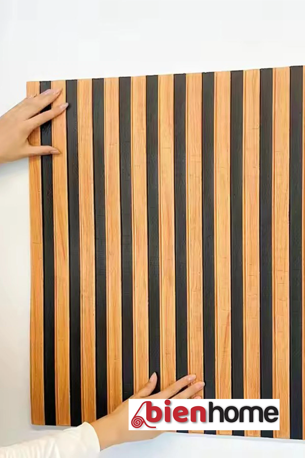 Lambri Panel Ahşap Duvar Çıtası Desenli Kendinden Yapışkanlı Duvar Paneli Köpüğü 70x70cm