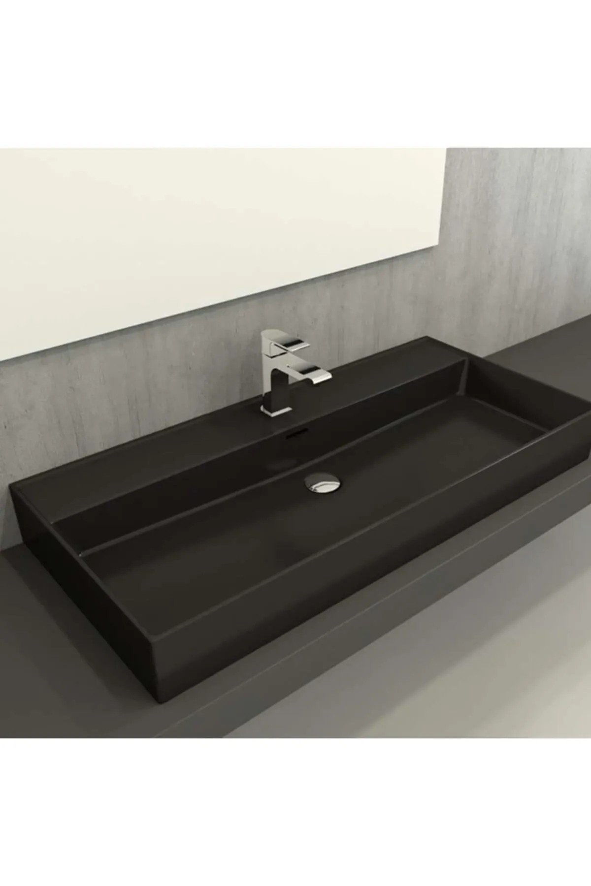 Milano Tezgah Üstü Lavabo 100 Cm Mat Siyah 1378-004-0126