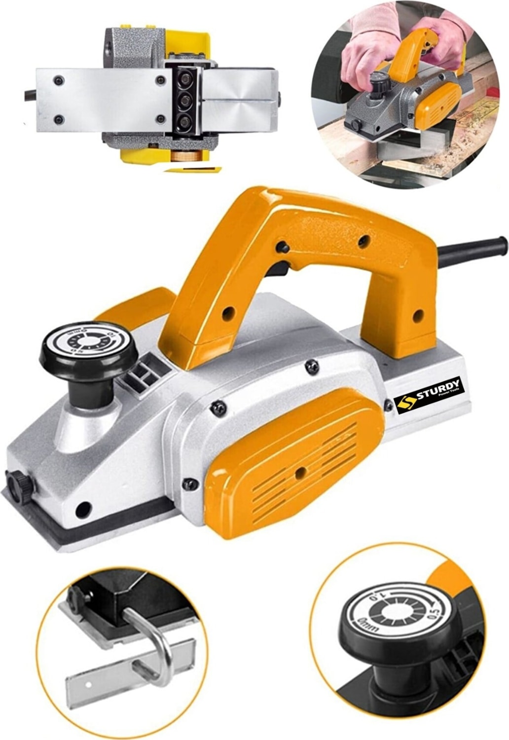 Power Tools Japon Pro 4000 Watt Bakir Sargılı Metal Şanzuman Çift Bıçakli Planya Rende Makinesi