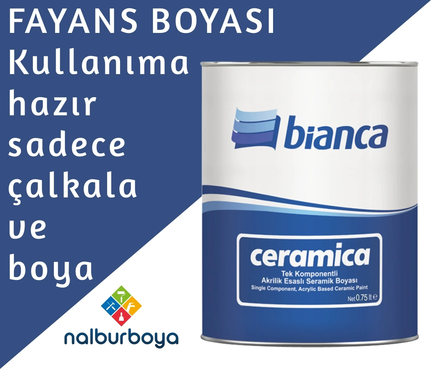 Ceramica Fayans Boyası Kullanıma Hazır 1 kg Rulo Beyaz