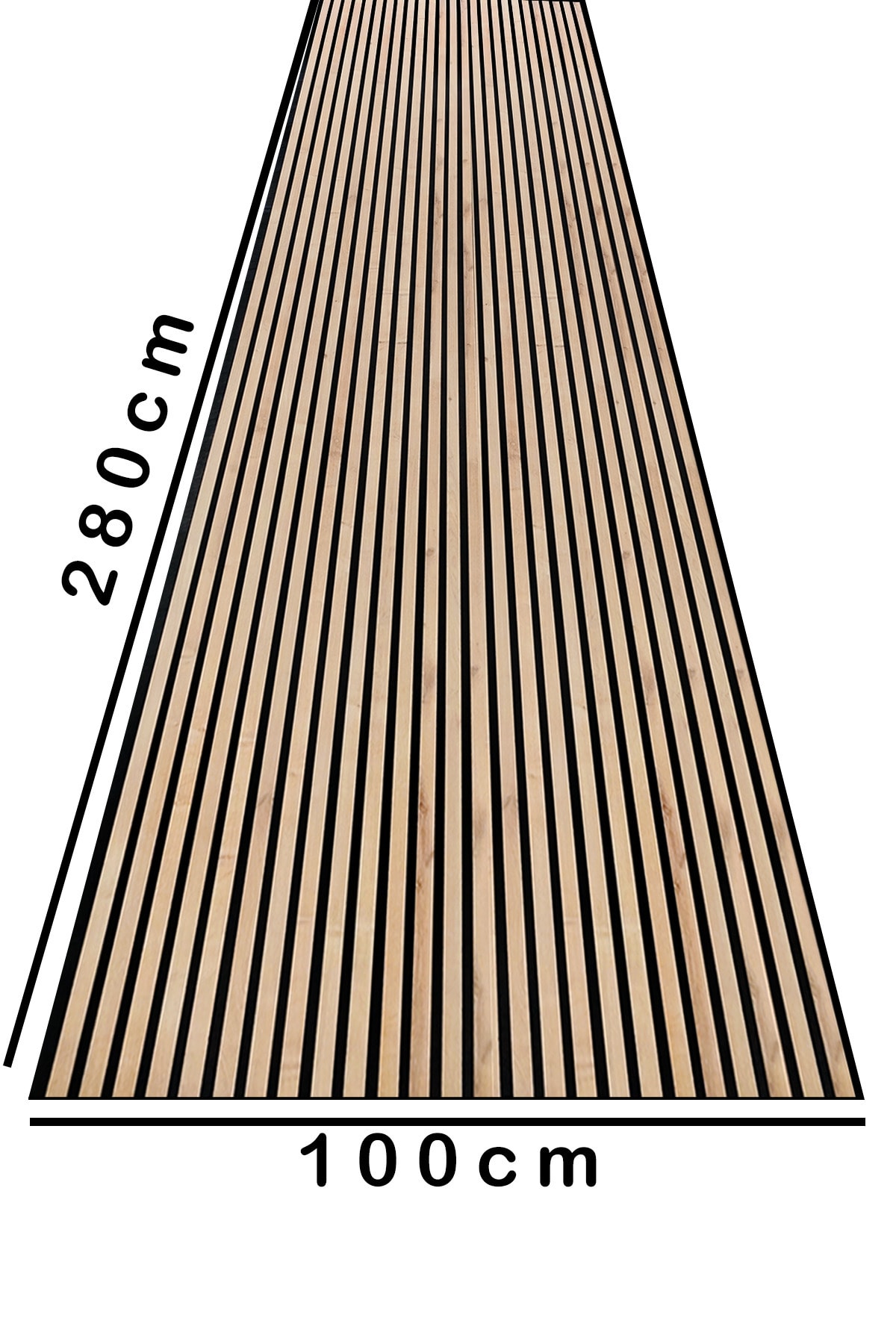 Mdf Ahşap Akustik Duvar Paneli 100x280-Meşe-