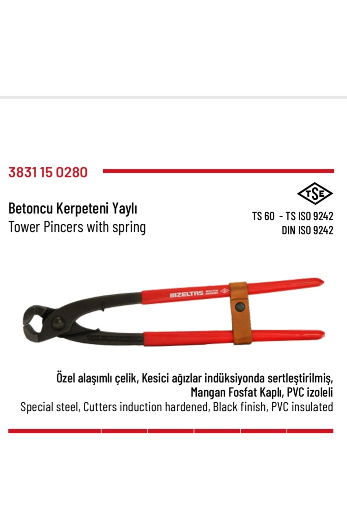 Kerpeten Betoncu Yaylı Tip 280mm