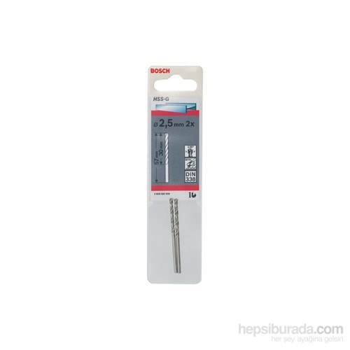 BOSCH - Metal Matkap Ucu Hss-G, Dın 338 - 2,5 X 30 X 57 Mm