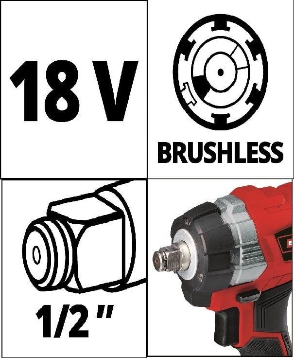 EİNHELL Te-Cw 18 Li Bl Akülü Şarjlı Somun Sıkma Kömürsüz + 5.2 Ah Plus Starter Kit + Çanta