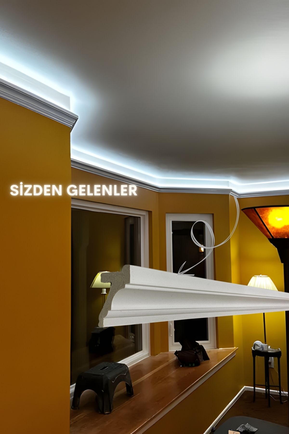 Ledli Kartonpiyer, 10lu Paket 24m Polimer Dayanıklı Boyanabilir Tavan Duvar Aydınlatma, Adeti 240cm