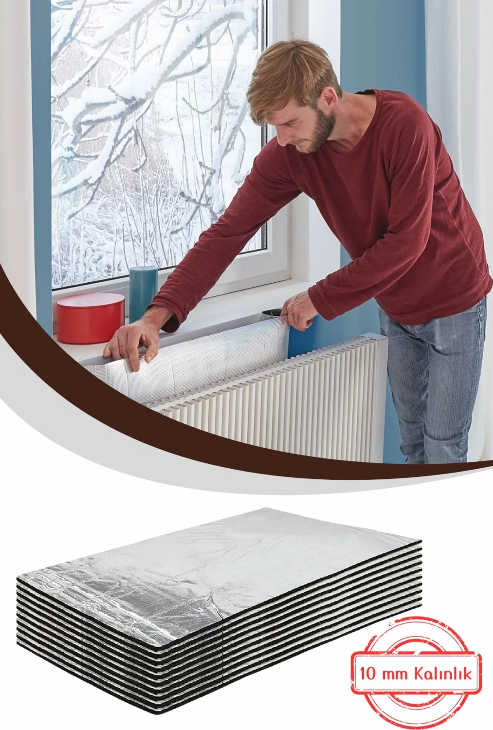 4 Adet Kalorifer Radyatör Arkalığı Enerji Tasarruf Petek Arkası Isı Yalıtımı Yansıtıcı Plaka Levhası