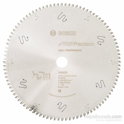 BOSCH - Best Serisi Hassas Kesim Çoklu Malzemeler İçin Daire Testere Bıçağı - 305 X 30 X 2,3 Mm, 96 Diş