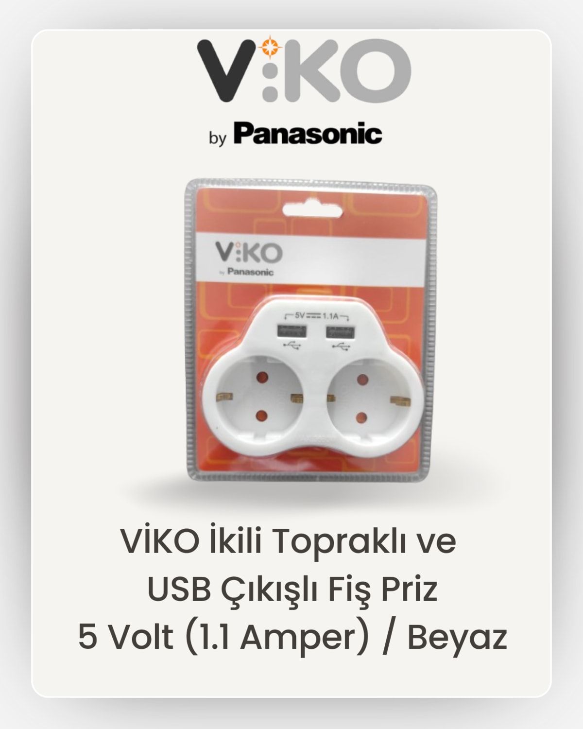Ikili Topraklı-Usb Çıkışlı Priz