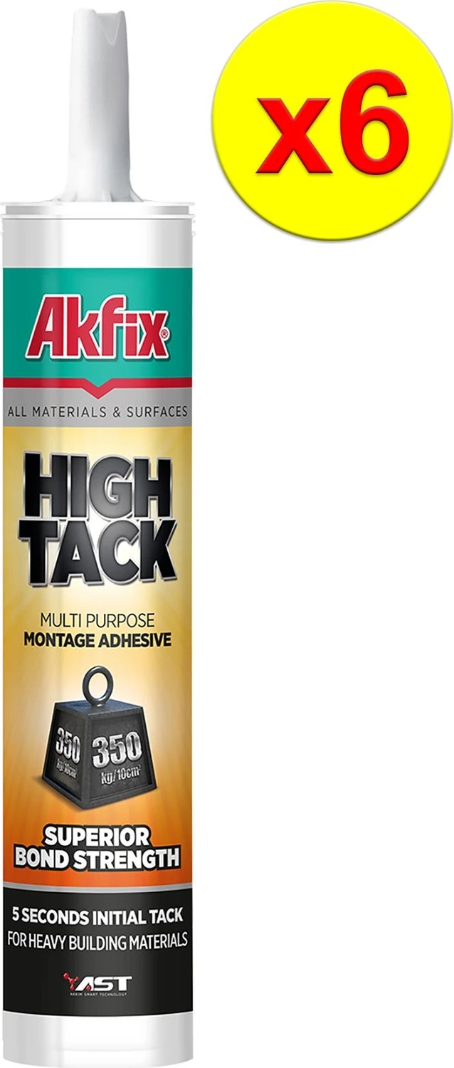 High Tack Ulrta Güçlü Montaj Yapıştırıcı Beyaz 290 ml 6'lı