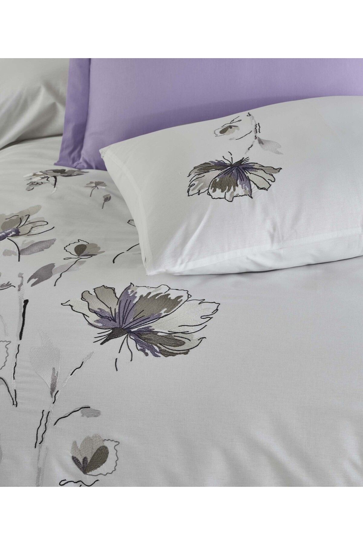 YENİ SEZON Çeyizlik %100Cotton CREAFORCE LİZAY Nakışlı Çift Kişilik Nevresim Takımı 6 Parça "KUTULU"