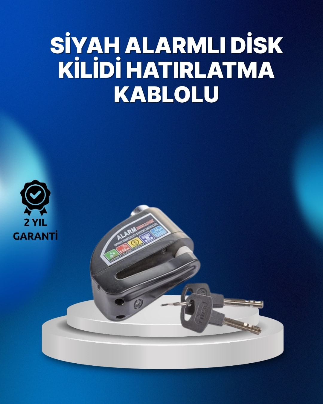 Suya Dayanıklı 110DB Alarmlı Çelik Disk Kilidi