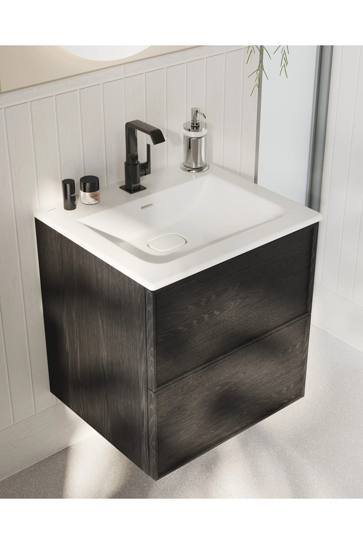 Suit A4261639 Lavabo Bataryası Yandan, Parlak Siyah