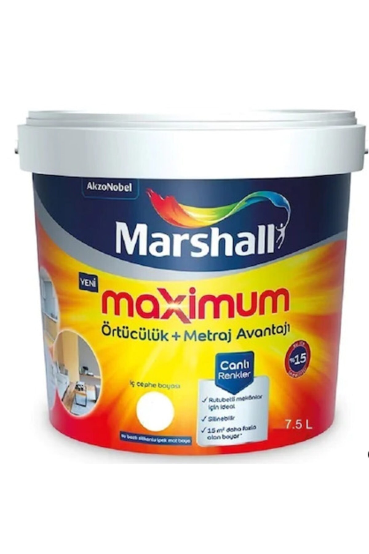 Maximum Silikonlu Ipek Mat Bm Baz Iç Cephe Boyası 15 lt
