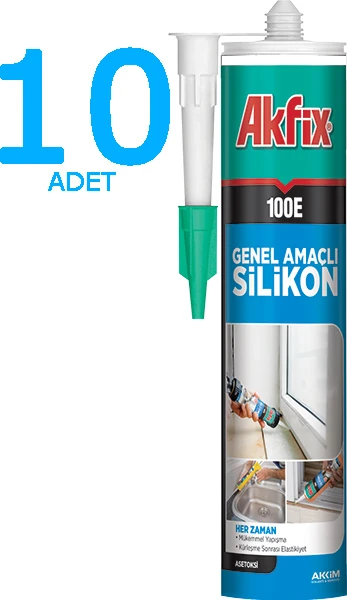 Beyaz Silikon Genel Amaçlı 100E 280 ml (10 Adet)