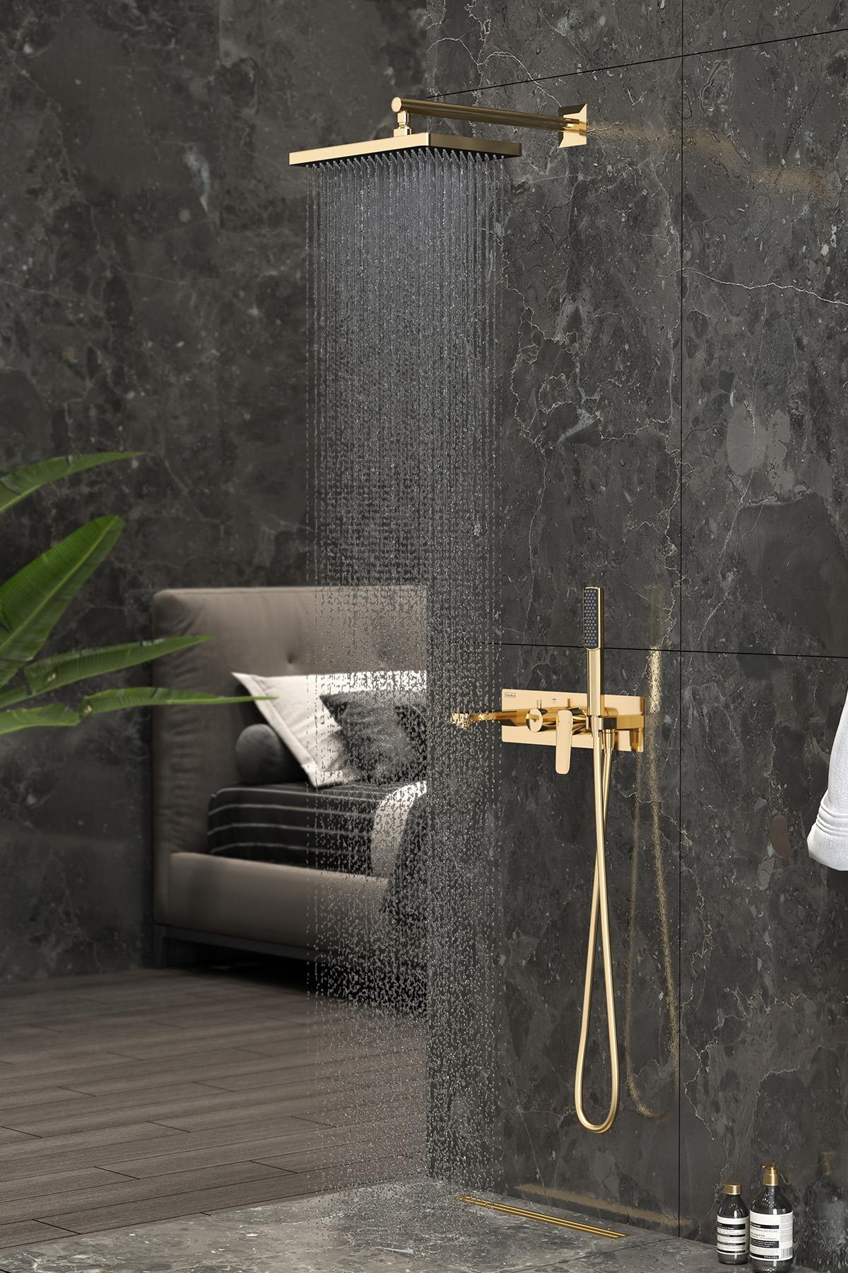 Life Pro Üç Yönlü Duş Seti-Altın