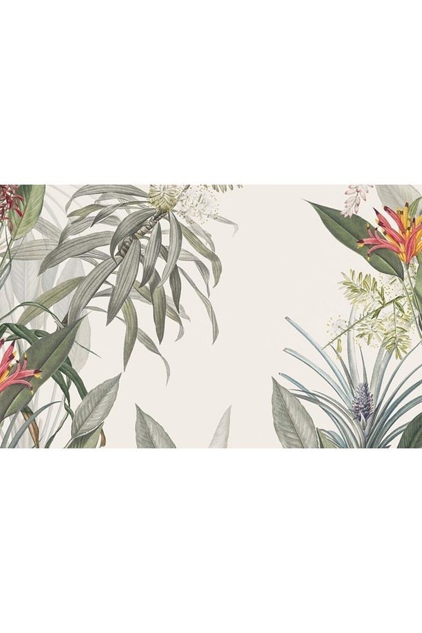 Tropical Jungle Ağaçlar Ve Yapraklar Duvar Kağıdı