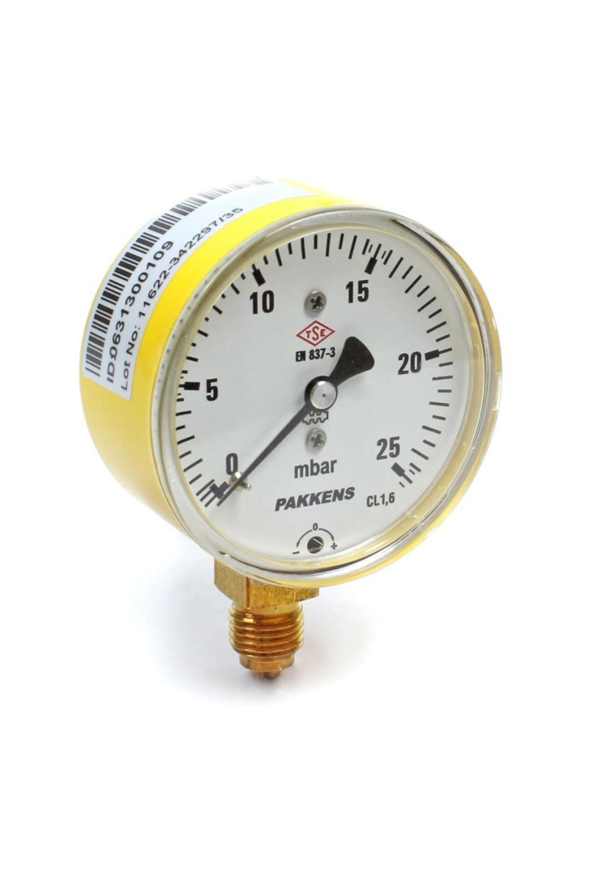 0-25 mBar 63 mm Alttan Bağlantılı Kapsül Diyaframlı Doğalgaz Manometresi CL1,6 G 1/4 inch