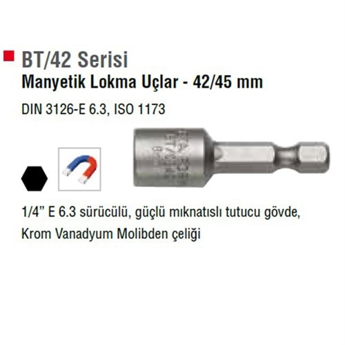 Bt/0542 Manyetik Lokma Ucu 5.5X42 Mm