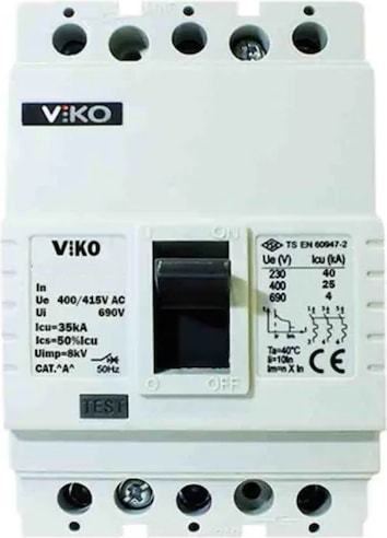 3X400 Amper 50KA Sabit Kompakt Şalter VMF4-400-SN2