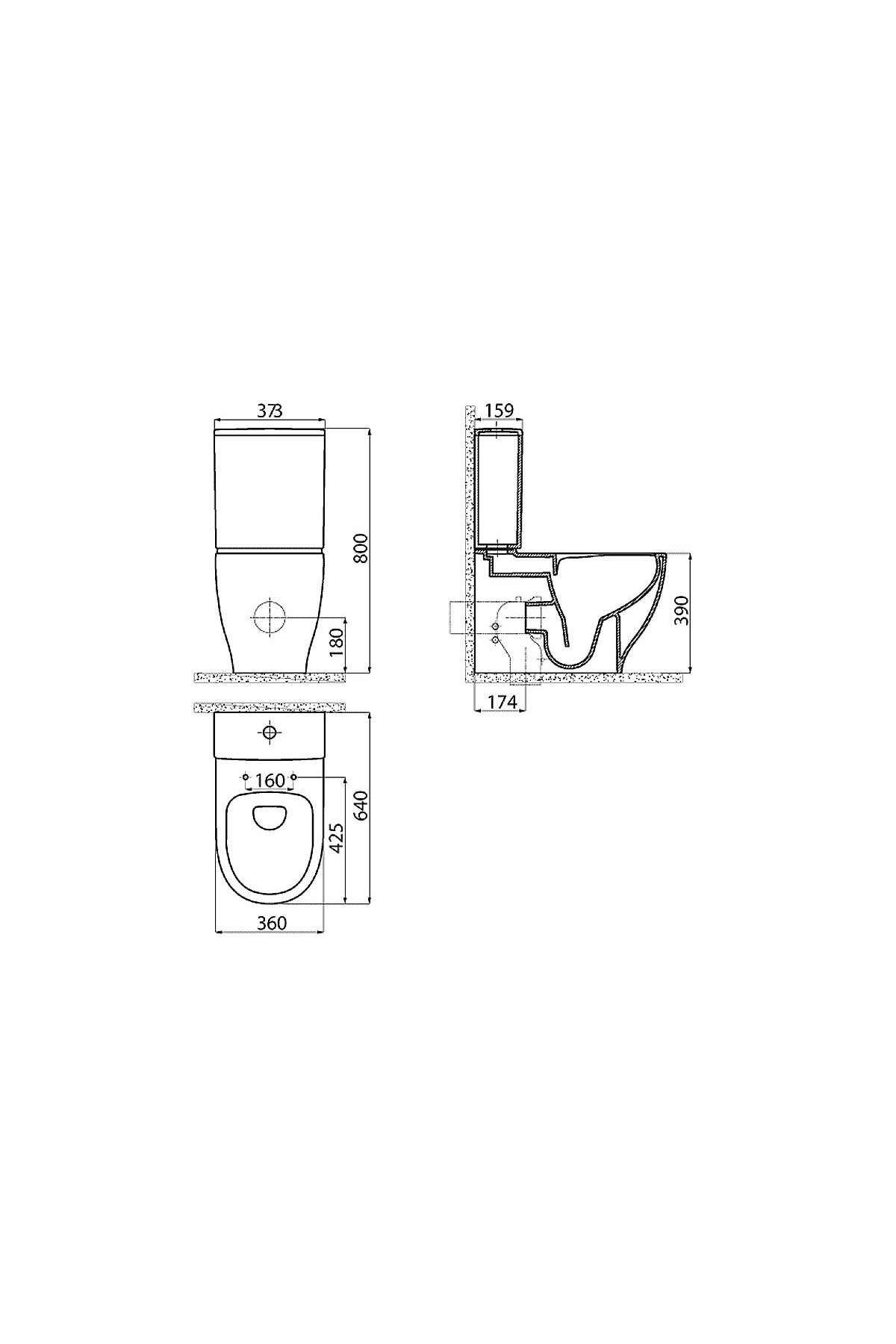 Mare Beyaz Kanalsız Duvara Sıfır Klozet Takımı MA361, Mare Duroplast Yavaş Kapak