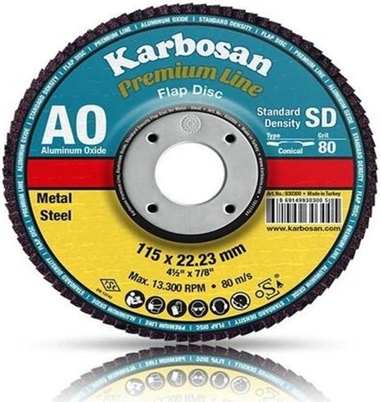 KARBOSAN 115X22.23 40 Kum 982970 Premium Line Ao Flap Disk Zımpara 10 Adet