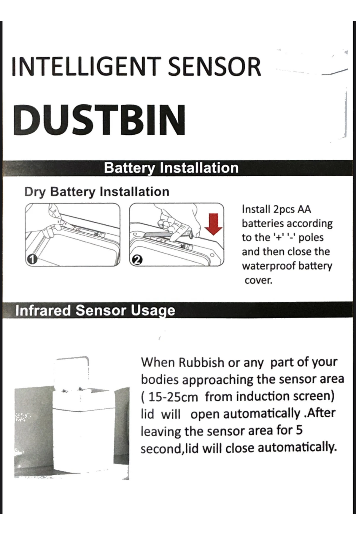 OTOMATİK SENSÖRLÜ ÇÖP KOVASI SON TEKNOLOJİ KENDİ KENDİNE AÇILIP KAPANAN ÇÖP KOVASI