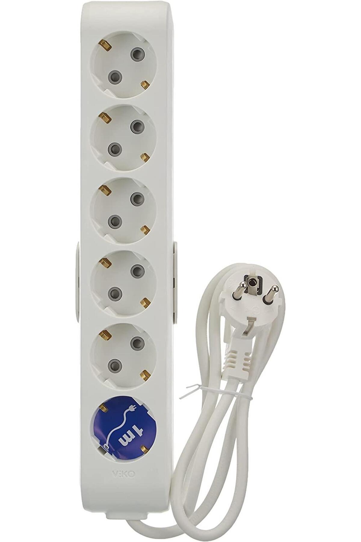 Viko Multi-let 6lı 1 Metre Topraklı Çocuk Korumalı 1 Metre Uzatma Kablosu