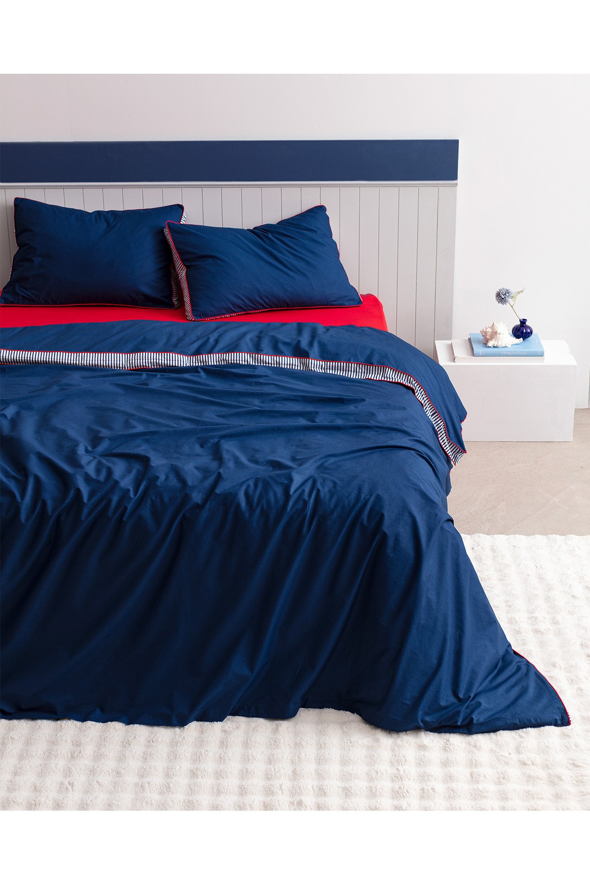 Allure King Size %100 Pamuk Nevresim Takımı - Lacivert