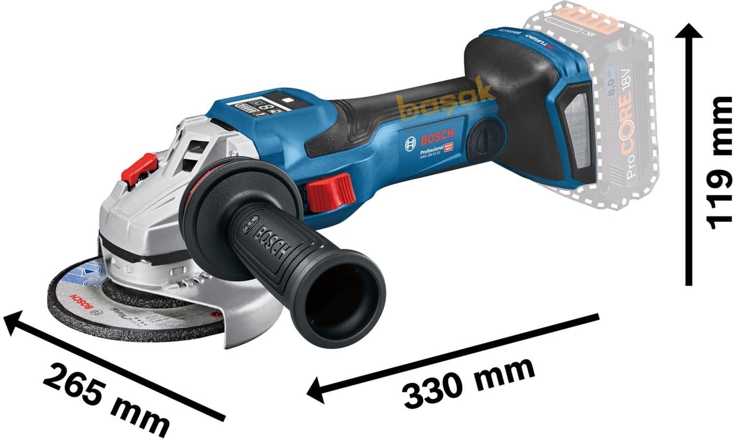 BOSCH Gws 18V-15 Sc 1x5,5 Ah Procore Akülü Taşlama