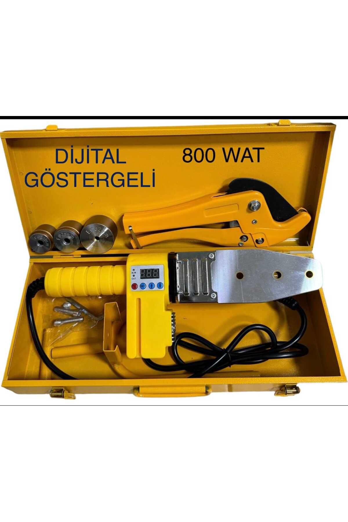 Dijital Göstergeli 800 Watt PPRC Boru Kaynak Makinesi | 20-25-32 Uçlu + Makaslı Set