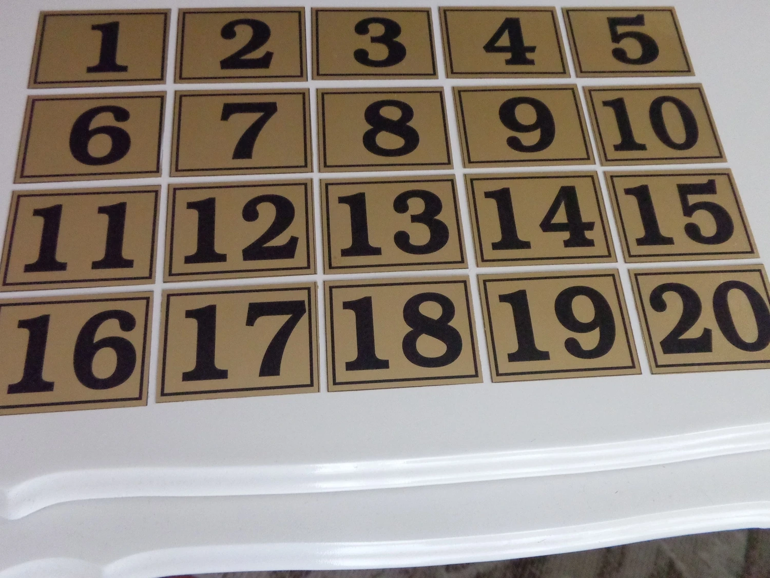 6x8 cm Yapışkanlı No 1'den 20'e Raf, Posta Kutusu, Dolap, Ayakkabılık, Kapı Numarası