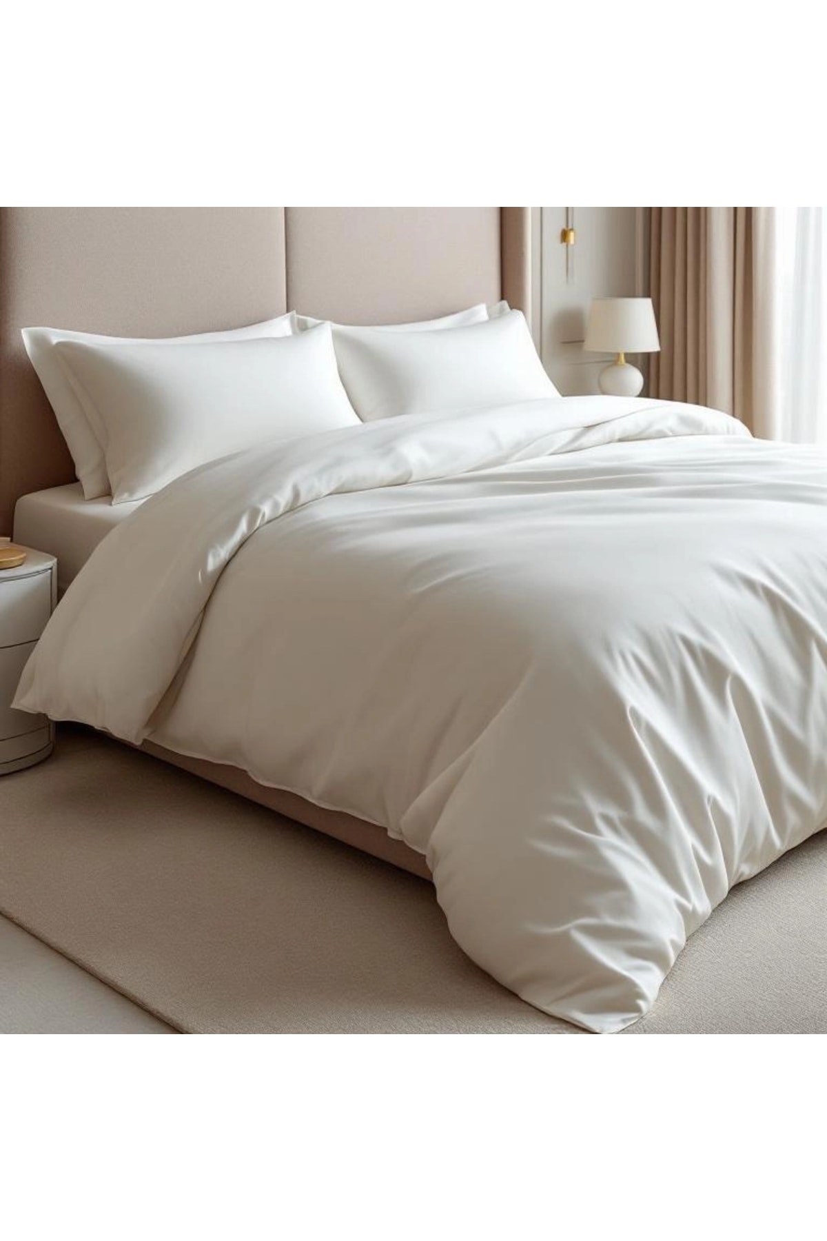 Odin 300 TC Pamuk Saten King Size Nevresim Ekru