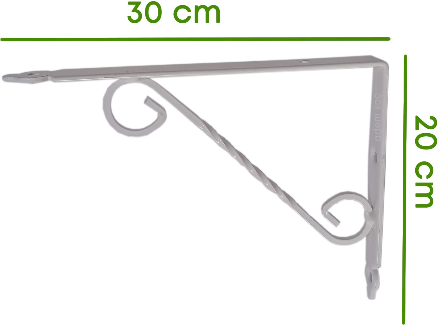 Ferforje Raf Altı Metal L Ayak -30X20 cm 2 Adet