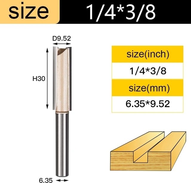1 Adet Z00107 Tideway Düz Freze Uçları 1/2 1/4 Shank Çift Flüt Dalma Freze Kesici Karbür Uçlu Ağaç Işleme Kırpma Planya Aracı (Yurt Dışından)