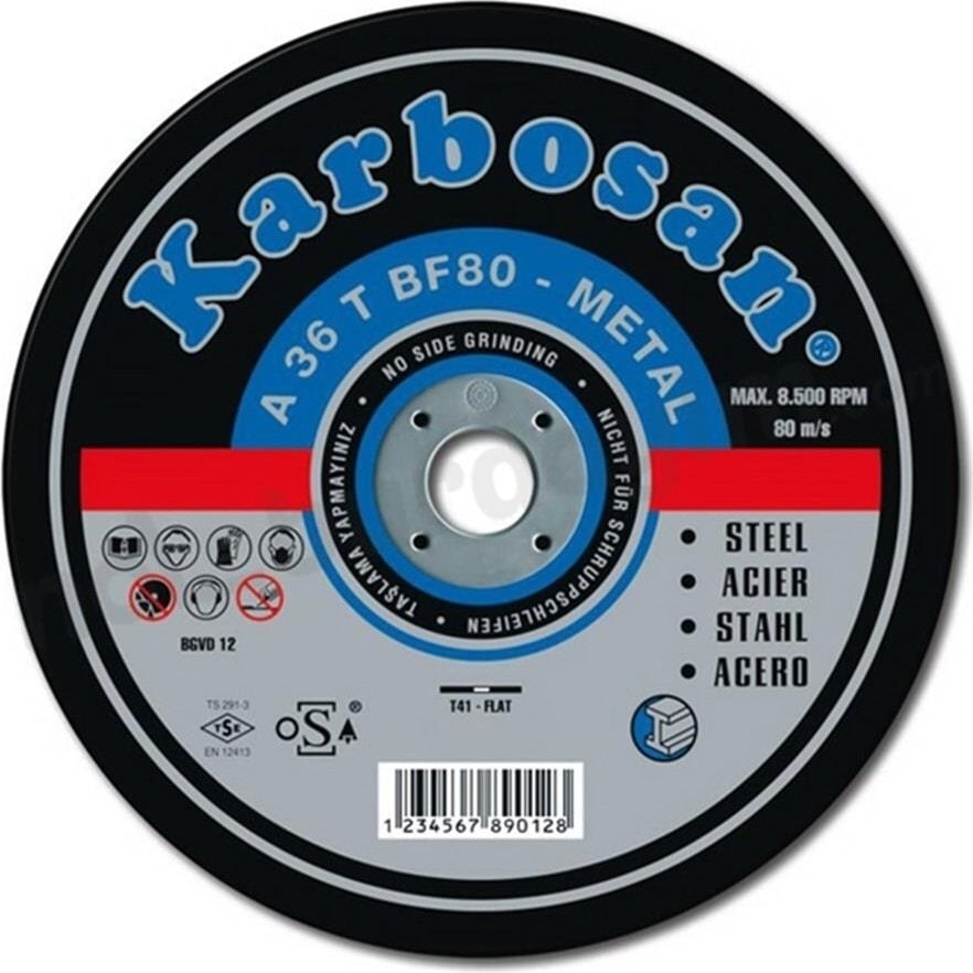 KARBOSAN 230X3.0 Metal Kesme Taşı 230X3.0 Metal Kesme