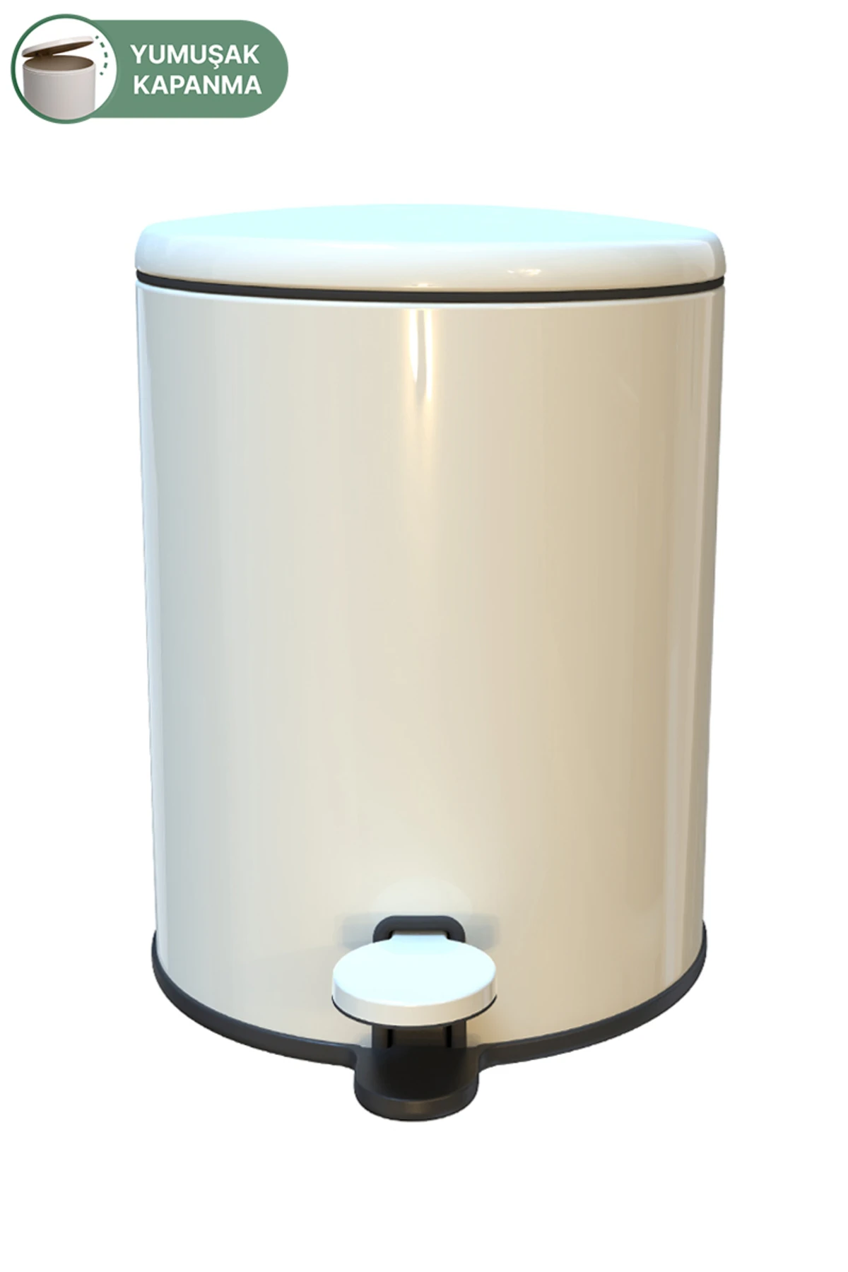 Cigo Pedallı Çöp Kovası 6Lt Bej İç Kısım Bej