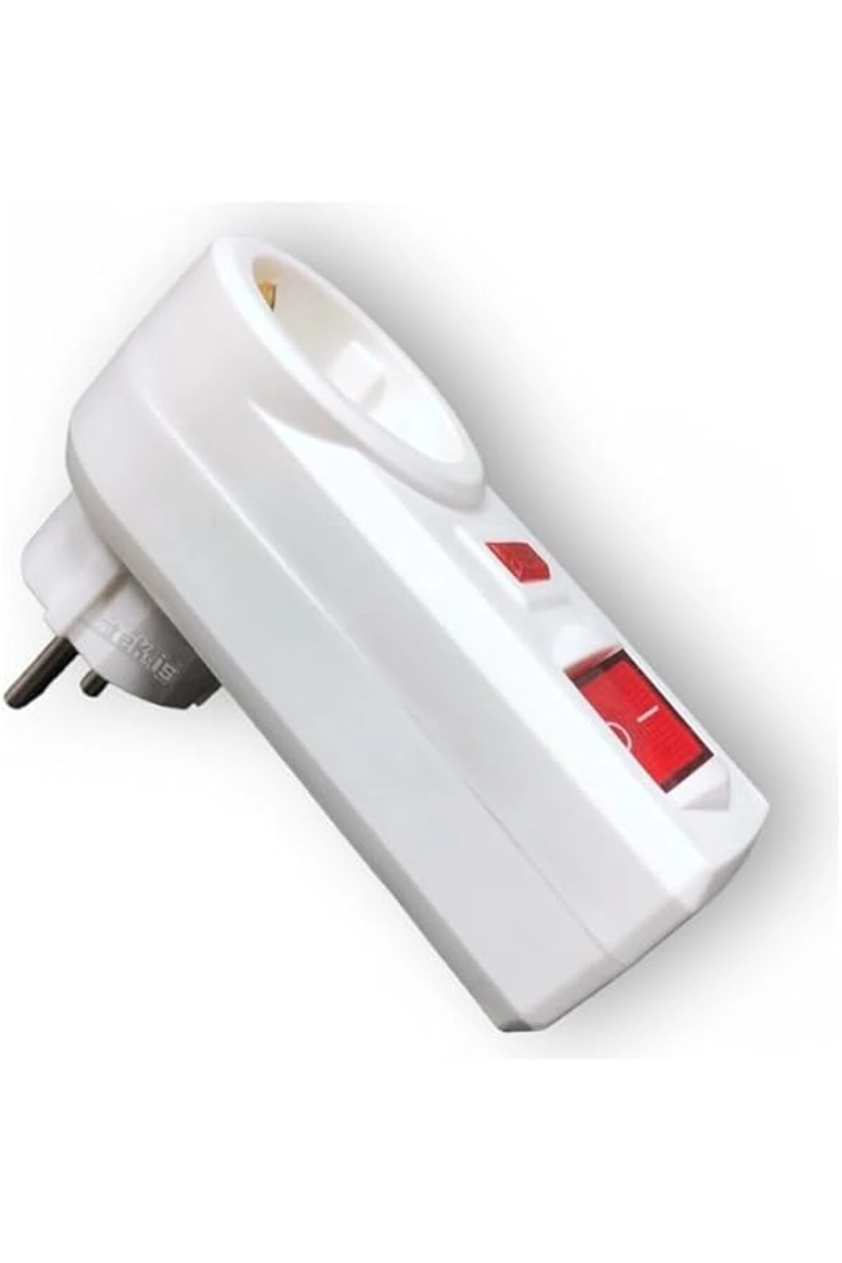 Akım Korumalı Priz Anahtarlı 3500W Beyaz Topraklı Priz (Tekli Sade)