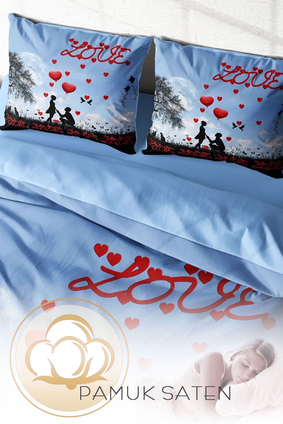 Love Balloon 3d Çift Kişilik Nevresim Takımı
