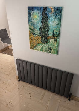 Serez Yatay Alüminyum Radyatör 1230X600 Pütürlü Antrasit (7946)