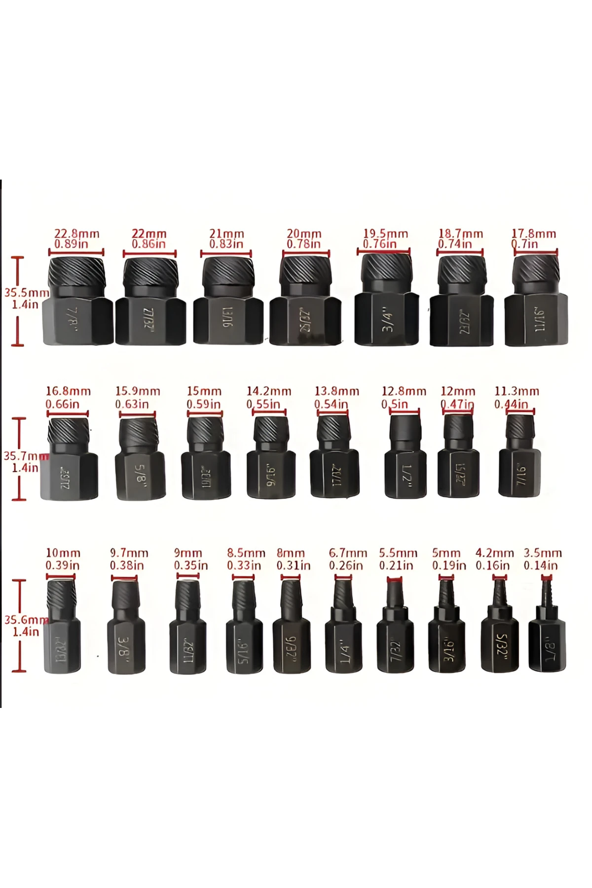 Hasarlı Vida Çıkarıcı Seti, 25 Adet Kolay Çıkan Sıyrılmış Vida Çıkarıcı Seti
