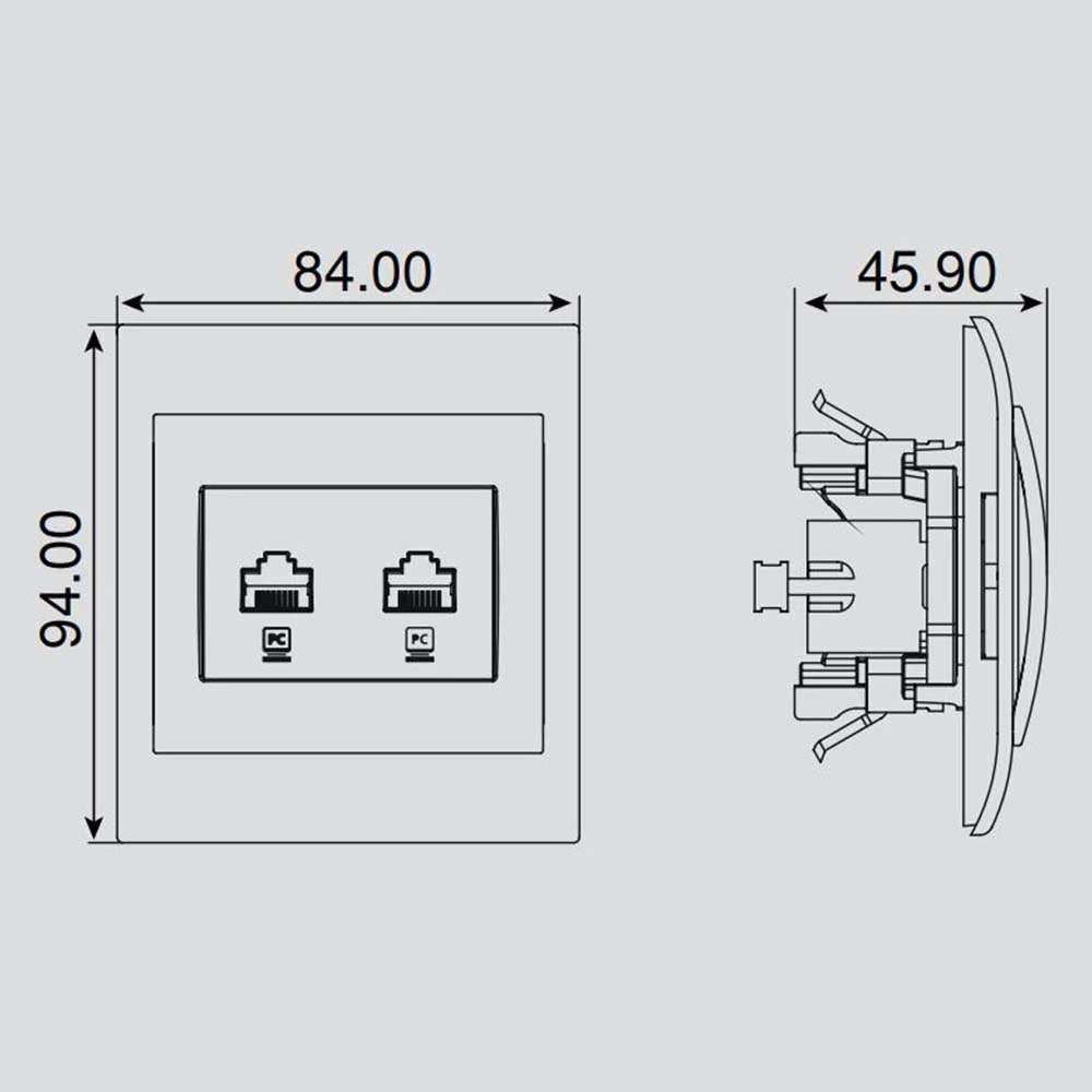 Panasonic Thea Blu Ikili Data Cat6 Mekanizma WBTM04075NC-TR