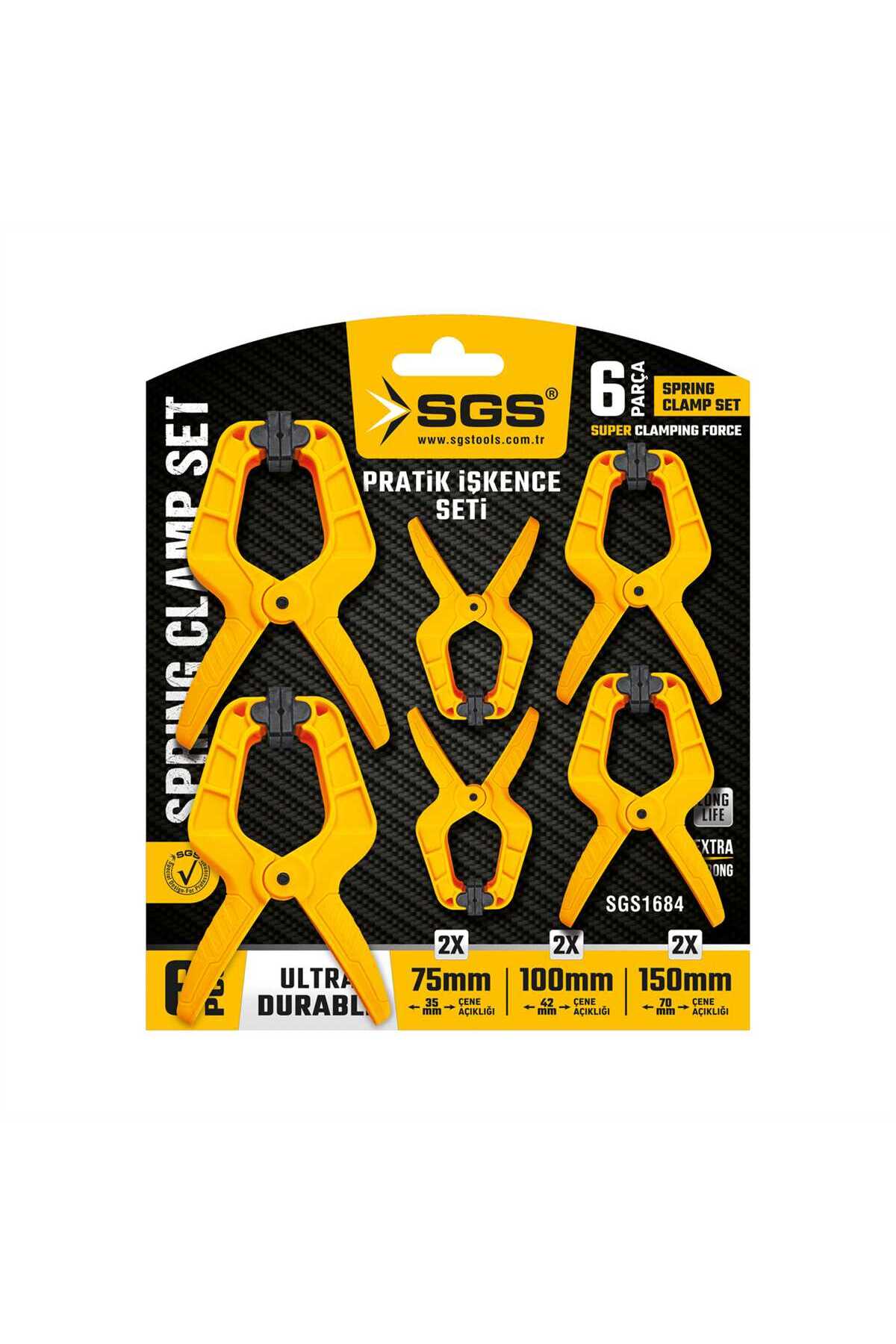1684 6 PARÇA PRATİK İŞKENCE SETİ 75MM-100MM-150MM KISKAÇ KLİPS YAYLI