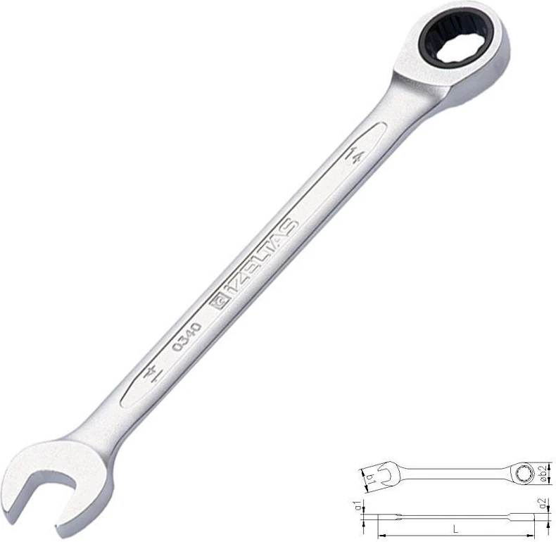 Izeltaş 0340 Cırcır Kombine Anahtar 19 mm