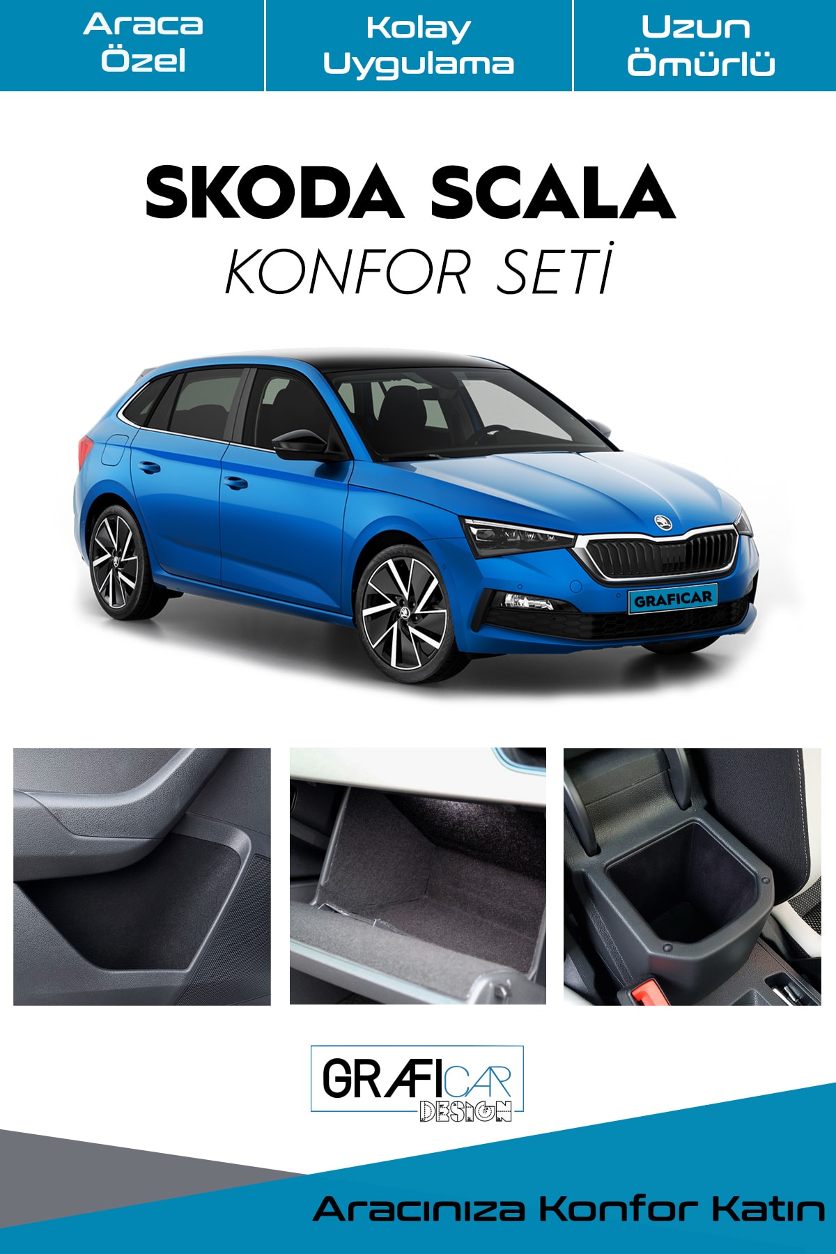 Skoda Scala Konfor Seti Kumaş Kaplama Ses Izolasyon Amaçlı Ürün