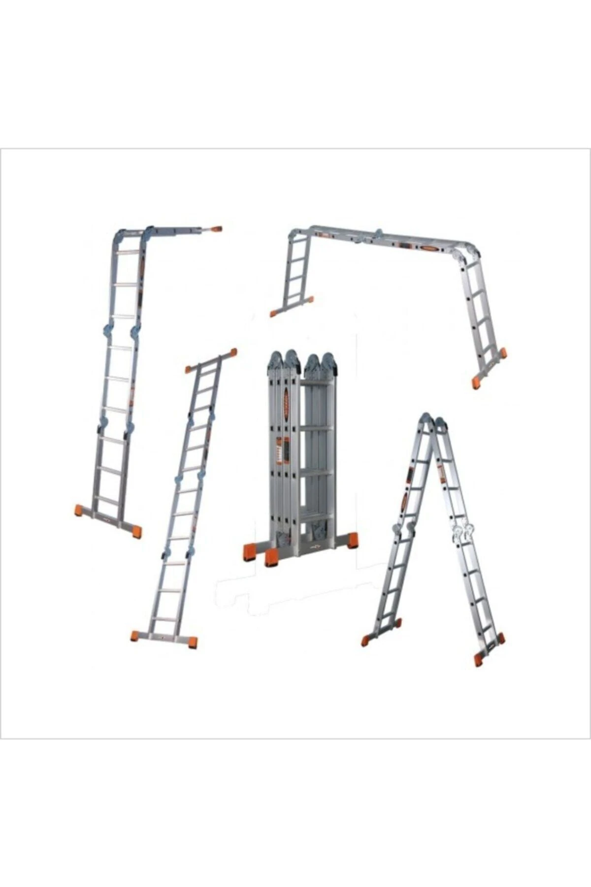 Bagaja Giren Akordion Dörde 4 E Katlanabilir Katlanır Aluminyum Paslanmaz Çürümez Merdiven Iskele