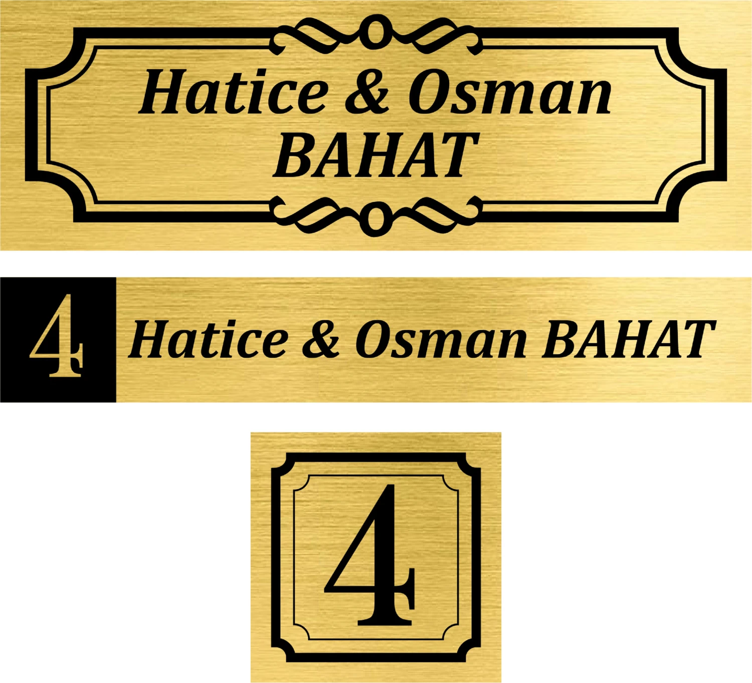 Kişiye Özel Kapı Isimliği Kapı Numarası Posta Kutusu Isimliği Gold