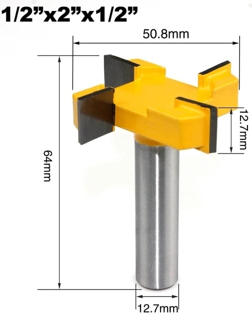 12.7X51X12.7MM Lavıe 1 Adet 4 Kenar T Tipi Planya Kesici Ağaç Işleme Aleti Freze Uçları Ahşap Endüstriyel Sınıf Freze Kesicisi Planya (Yurt Dışından)